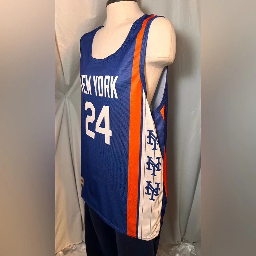 New York Mets #24 Jersey Tank Top Men’s LG Blue Orange MLB BDA Sports